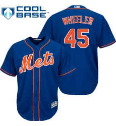 Men's Majestic New York Mets #45 Zack Wheeler Replica Royal Blue Alternate Home Cool Base MLB Jersey