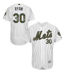 Men's Majestic New York Mets #30 Nolan Ryan Authentic White 2016 Memorial Day Fashion Flex Base MLB Jersey