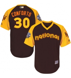 Youth Majestic New York Mets #30 Michael Conforto Authentic Brown 2016 All-Star National League BP Cool Base MLB Jersey