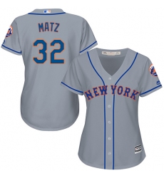 Women's Majestic New York Mets #32 Steven Matz Authentic Grey Road Cool Base MLB Jersey