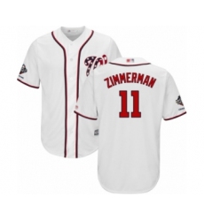 Youth Washington Nationals #11 Ryan Zimmerman Authentic White Home Cool Base 2019 World Series Champions Baseball Jersey