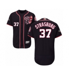 Men's Washington Nationals #37 Stephen Strasburg Navy Blue Alternate Flex Base Authentic Collection 2019 Wor