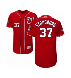 Men's Washington Nationals #37 Stephen Strasburg Red Alternate Flex Base Authentic Collection 2019 World Series Bound Baseball Jersey