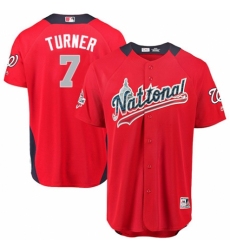 Youth Majestic Washington Nationals #7 Trea Turner Game Red National League 2018 MLB All-Star MLB Jersey
