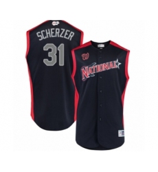 Men's Washington Nationals #31 Max Scherzer Authentic Navy Blue National League 2019 Baseball All-Star Jersey