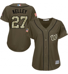 Women's Majestic Washington Nationals #27 Shawn Kelley Authentic Green Salute to Service MLB Jersey