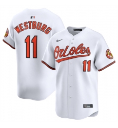 Men's Baltimore Orioles #11 Jordan Westburg White 2025 Home Limited Cool Base Stitched Baseball Jersey