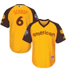 Youth Majestic Baltimore Orioles #6 Jonathan Schoop Authentic Yellow 2016 All-Star American League BP Cool Base MLB Jersey