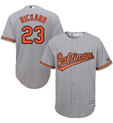 Men's Majestic Baltimore Orioles #23 Joey Rickard Replica Grey Road Cool Base MLB Jersey