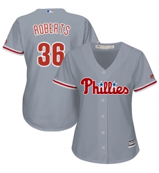 Women's Majestic Philadelphia Phillies #36 Robin Roberts Replica Grey Road Cool Base MLB Jersey
