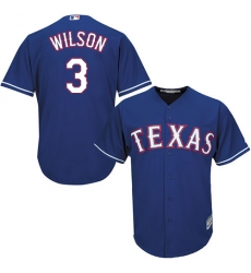 Youth Majestic Texas Rangers #3 Russell Wilson Replica Royal Blue Alternate 2 Cool Base MLB Jersey