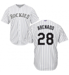 Youth Majestic Colorado Rockies #28 Nolan Arenado Authentic White Home Cool Base MLB Jersey