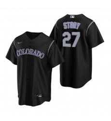 Men's Nike Colorado Rockies #27 Trevor Story Purple Alternate Stitched Baseball Jersey