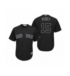 Youth Boston Red Sox #15 Dustin Pedroia Pedey Black 2019 Players Weekend Replica Jersey