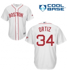 Men's Majestic Boston Red Sox #34 David Ortiz Authentic White New Alternate Home Cool Base MLB Jersey