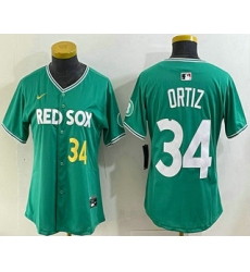 Women's Boston Red Sox #34 David Ortiz Green 2025 City Connect Player Name Limited Jersey