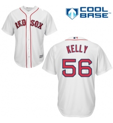 Youth Majestic Boston Red Sox #56 Joe Kelly Authentic White Home Cool Base MLB Jersey