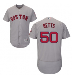 Men's Majestic Boston Red Sox #50 Mookie Betts Grey Road Flex Base Authentic Collection MLB Jersey