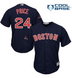 Youth Majestic Boston Red Sox #24 David Price Authentic Navy Blue Alternate Road Cool Base 2018 World Series Champions MLB Jersey