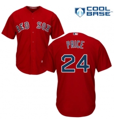 Youth Majestic Boston Red Sox #24 David Price Authentic Red Alternate Home Cool Base MLB Jersey