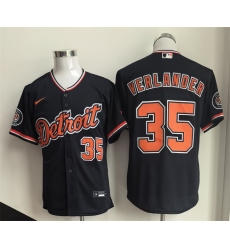 Men's Detroit Tigers #35 Justin Verlander Black 2026 Cool Base Stitched Baseball Jersey
