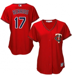 Women's Majestic Minnesota Twins #17 Jose Berrios Authentic Scarlet Alternate Cool Base MLB Jersey