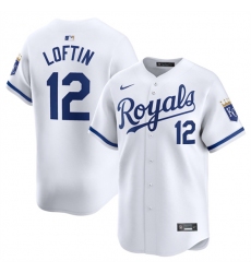 Men's Kansas City Royals #12 Nick Loftin White 2024 Home Limited Stitched Baseball Jersey