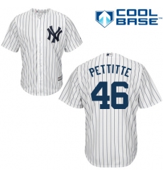 Men's Majestic New York Yankees #46 Andy Pettitte Replica White Home MLB Jersey