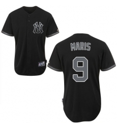 Men's Majestic New York Yankees #9 Roger Maris Authentic Black Fashion MLB Jersey