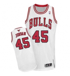Men's Adidas Chicago Bulls #45 Michael Jordan Authentic White Home NBA Jersey