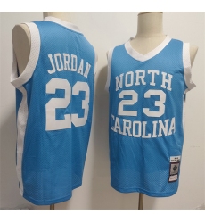 Men's North Carolina Tar Heels #23 Michael Jordan Light Blue Throwback Stitched Jersey