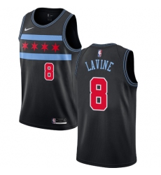 Youth Nike Chicago Bulls #8 Zach LaVine Swingman Black NBA Jersey - City Edition