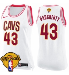 Women's Nike Cleveland Cavaliers #43 Brad Daugherty Swingman White/Pink Fashion 2018 NBA Finals Bound NBA Jersey