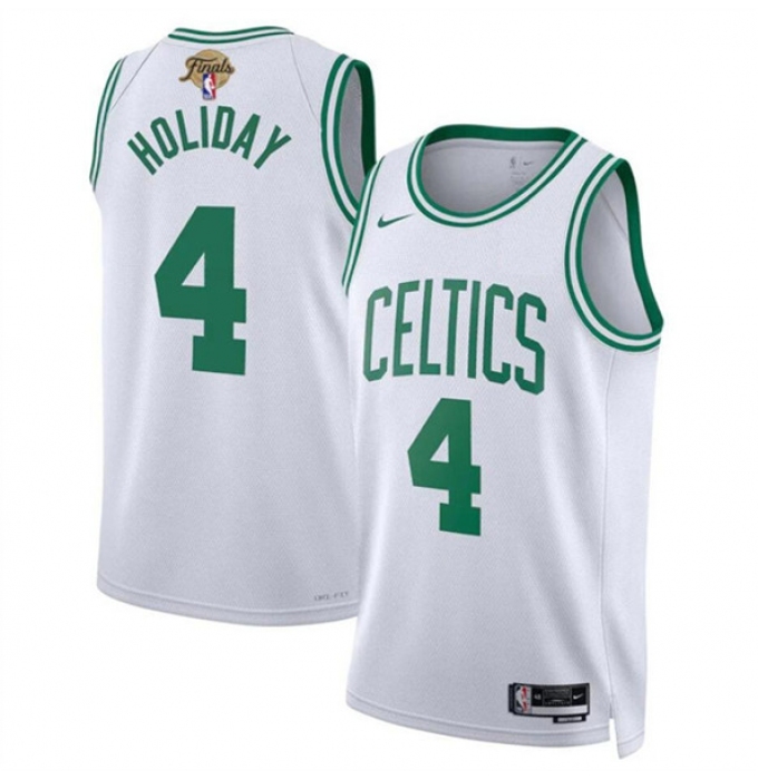 Men's Boston Celtics #4 Jrue Holiday White 2024 Finals Association Edition Stitched Basketball Jersey