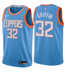 Men's Nike Los Angeles Clippers #32 Blake Griffin Authentic Blue NBA Jersey - City Edition