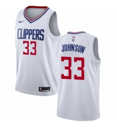 Youth Nike Los Angeles Clippers #33 Wesley Johnson Authentic White NBA Jersey - Association Edition