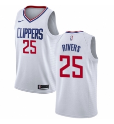 Youth Nike Los Angeles Clippers #25 Austin Rivers Authentic White NBA Jersey - Association Edition