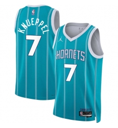 Men's Charlotte Hornets #7 Kon Knueppel Teal 2025 Draft Icon Edition Stitched Basketball Jersey