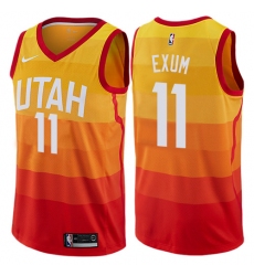 Men's Nike Utah Jazz #11 Dante Exum Authentic Orange NBA Jersey - City Edition