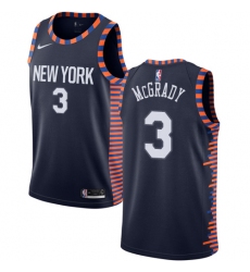Men's Nike New York Knicks #3 Tracy McGrady Swingman Navy Blue NBA Jersey - 2018 19 City Edition