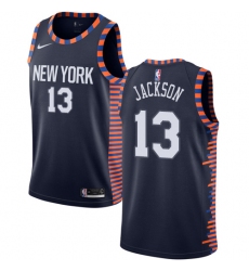 Women's Nike New York Knicks #13 Mark Jackson Swingman Navy Blue NBA Jersey - 2018 19 City Edition