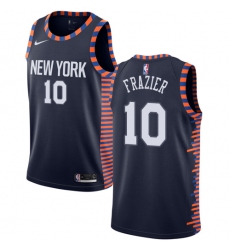 Women's Nike New York Knicks #10 Walt Frazier Swingman Navy Blue NBA Jersey - 2018 19 City Edition