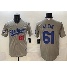 Men's Los Angeles Dodgers #61 Will Klein Gray 2025 World Series Champions Cool Base Limited Stitched Baseball Jersey