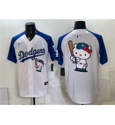 Men's Los Angeles Dodgers Hello Kitty White Royal Vapor Limited Stitched Baseball Jersey