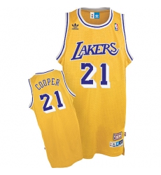 Men's Mitchell and Ness Los Angeles Lakers #21 Michael Cooper Swingman Gold Throwback NBA Jersey