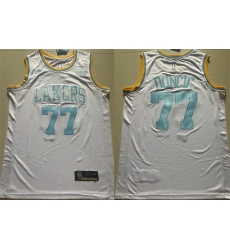 Men's Los Angeles Lakers #77 Luka Doncic White 2025 Classic Edition Stitched Basketball Jersey
