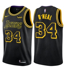 Youth Nike Los Angeles Lakers #34 Shaquille O'Neal Swingman Black NBA Jersey - City Edition