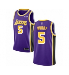 Women's Los Angeles Lakers #5 Robert Horry Authentic Purple Basketball Jerseys - Icon Edition