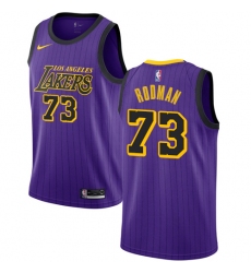 Youth Nike Los Angeles Lakers #73 Dennis Rodman Swingman Purple NBA Jersey - City Edition