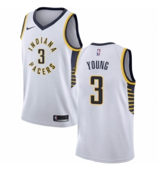 Youth Nike Indiana Pacers #3 Joe Young Authentic White NBA Jersey - Association Edition